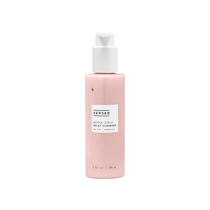 Versed Gentle Cycle Hydrating Milky Cleanser - Lightweight Daily Facial Wash Removes Makeup for Moisturized Skin - Oat Milk and Marula Oil Nourish Dry, Sensitive Skin - Vegan (5 fl oz)