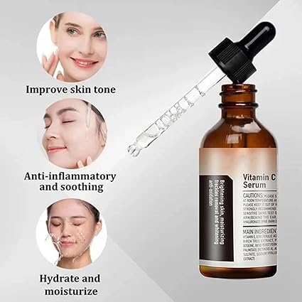 2PCS Vitamin C Facial Serum Essence, Hydration, Skin Moisturized, Vitamin C Serum, Anti Aging & Wrinkle Facial Serum(30ml / 1.01oz)