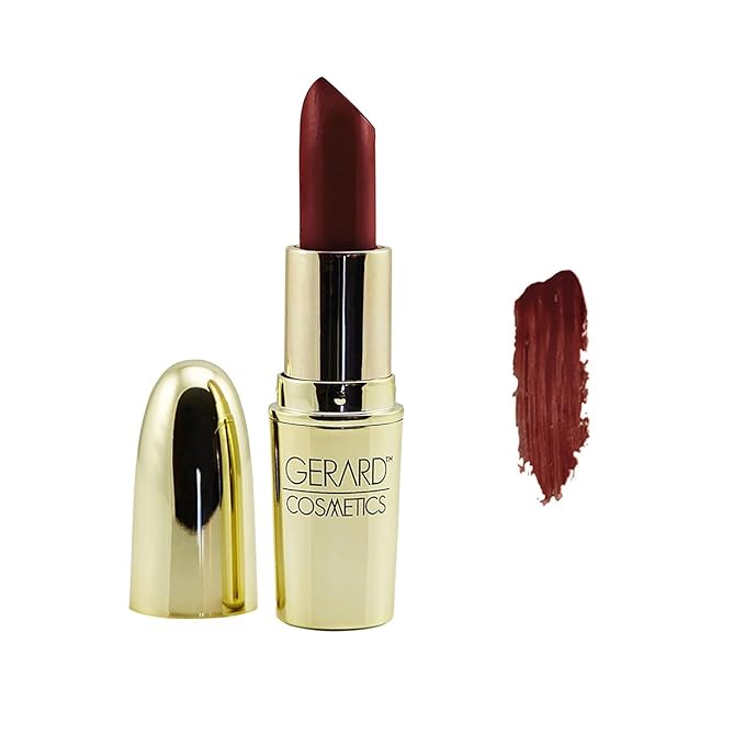 Gerard Cosmetics Lipstick Merlot | Dark Red Lipstick with Luxe Satin Finish | Highly Pigmented, Smooth Formula with Hydrating Ingredients | Long Lasting | Cruelty Free & Made in USA