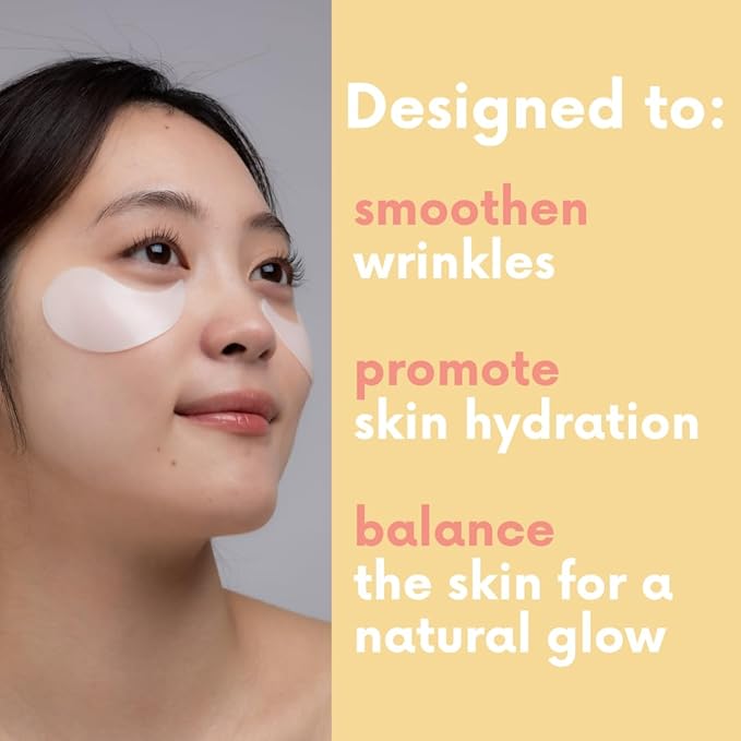 KOCOSTAR Hydrogel Eye Patches with Low Molecular Weight Norwegian Bio-Collagen, Reduces Dark Circles and Wrinkles, Under Eye Masks for Puffy Eyes, Hydrating for Dry Skin, Korean Skincare (48 patches)