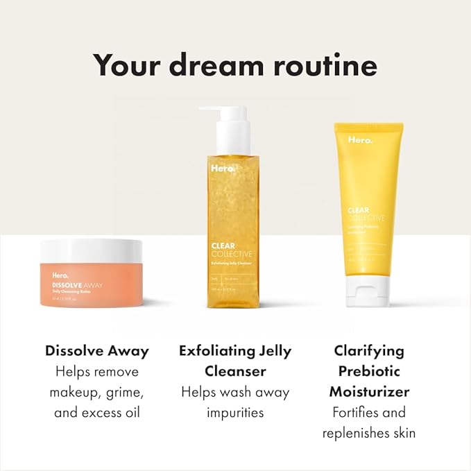 HERO COSMETICS Dissolve Away Daily Cleansing Balm - Helps Remove Makeup and Grime - Wonโt Clog Pores - Suitable for Sensitive and Acne-Prone Skin (2.2 fl oz)