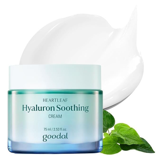 GOODAL Heartleaf Hyaluron Soothing Ampoule + Cream Bundle, Hydration Facial Serum for Glowy Skin, Lightweight Moisturizer, Korean Skincare, K Beauty