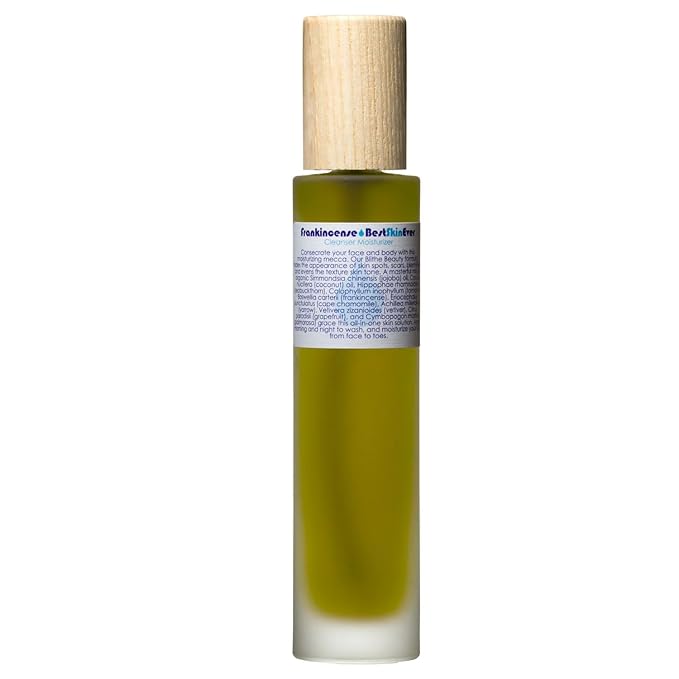 LIVING LIBATIONS - Organic Best Skin Ever All-In-One Facial Cleanser, Exfoliator + Moisturizer | Natural, Wildcrafted, Vegan Clean Beauty (3.4 oz | Frankincense)