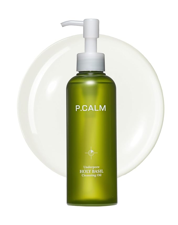 P.CALM Underpore Holy Basil Cleansing Oil โ Holy Basil & Tea Tree for Deep Pore Cleansing, Blackhead Removal, and Makeup Removal, Korean Skincare (190ml / 6.42 fl.oz)