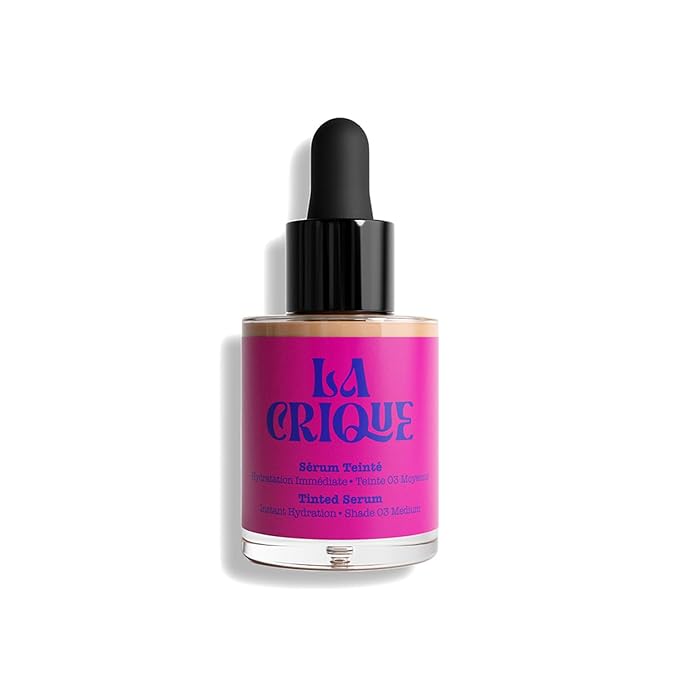 Tinted Serum - Hydrating Face Serum with Hyaluronic Acid - Skin Tint - Lightweight Foundation for Skin Glow - 99% Natural Ingredients - Vegan Makeup & Skincare - 1.0 Fl Oz โ 03 Medium