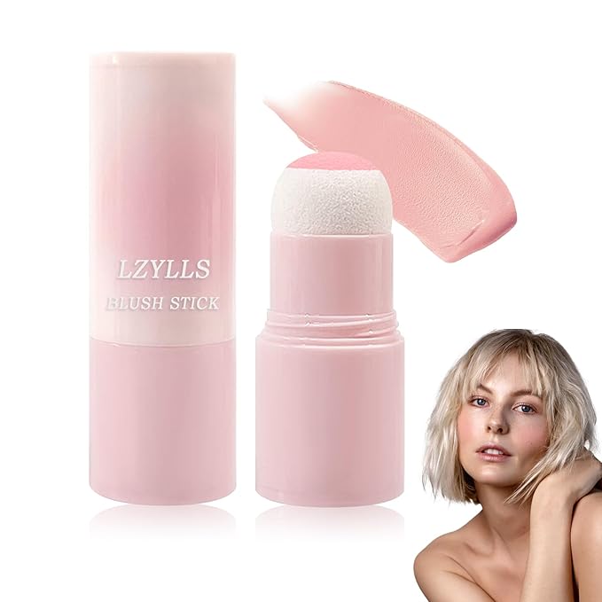 Cream Blush Stick with Brush,Waterproof Multi Cream Blush Skin K2