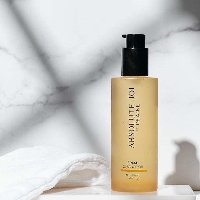Sunflower & Moringa Fresh Cleanse Oil for Face - Makeup Remover and Double Cleansing Oil for All Skin Types | Unscented 200ml Bottle