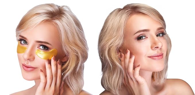 Under Eye Patches for Dark Circles and Puffiness โ 24 Collagen Pairs for Puffy Eyes, Wrinkles & Bags โ Gold Gel Eye Mask Vegan & Cruelty-Free