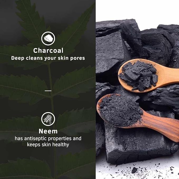 Ustraa Face Wash Acne Control - With Neem & Charcoal Face Wash - 3.5 Oz - Oil control, Prevents Acne, Especially for Oily skin, No Sulphate No Paraben