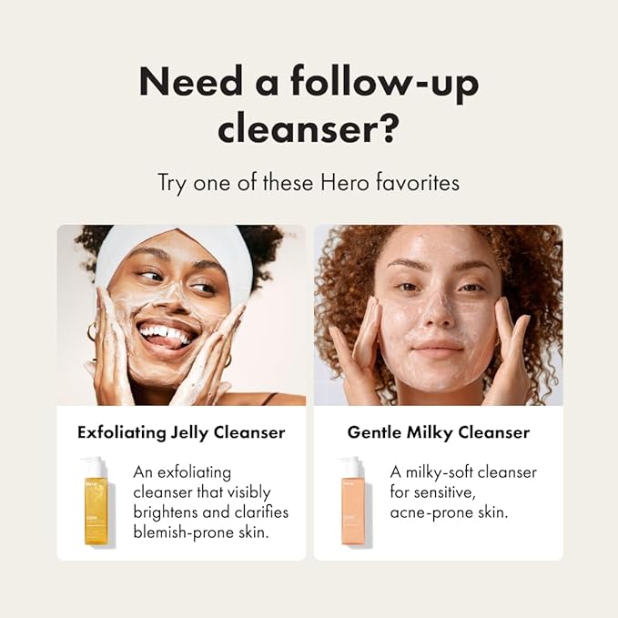 HERO COSMETICS Dissolve Away Daily Cleansing Balm - Helps Remove Makeup and Grime - Wonโt Clog Pores - Suitable for Sensitive and Acne-Prone Skin (2.2 fl oz)