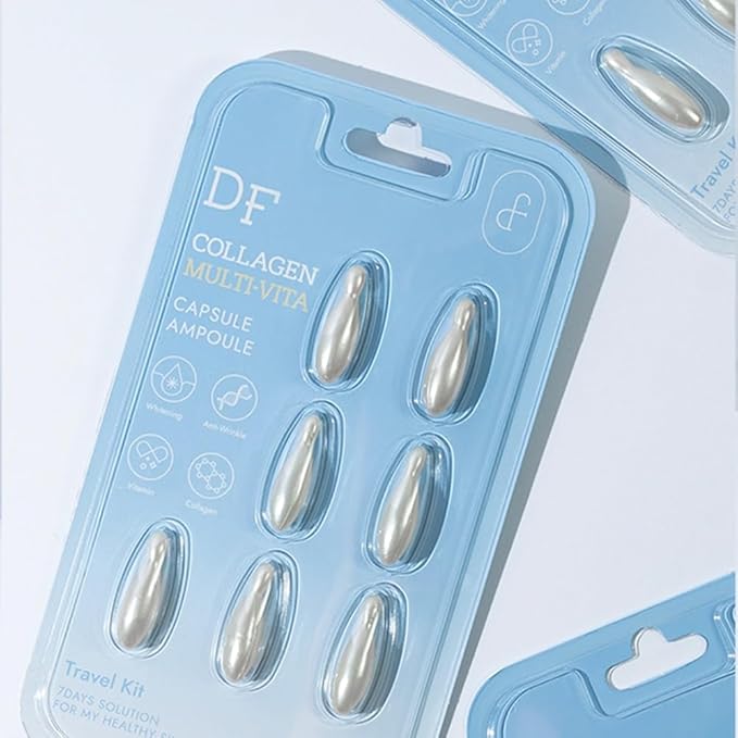 Multi-Vita Capsule Ampoule – Anti-Wrinkle Firming Serum with Hyaluronic Acid, Collagen & Ceramide, Vegan Vegetable Oil Base, Deep Hydration, Korean Skin Care, 7 Capsules per Pack,5 Packs