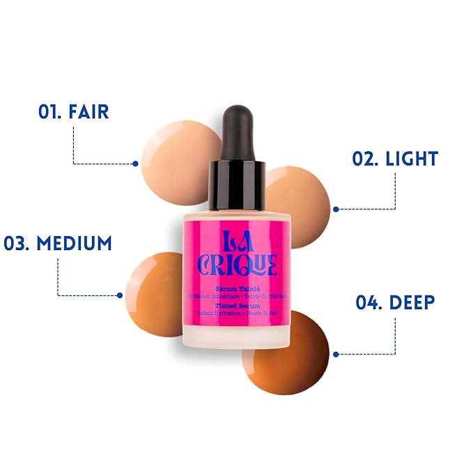 Tinted Serum - Hydrating Face Serum with Hyaluronic Acid - Skin Tint - Lightweight Foundation for Skin Glow - 99% Natural Ingredients - Vegan Makeup & Skincare - 1.0 Fl Oz โ 04 Deep