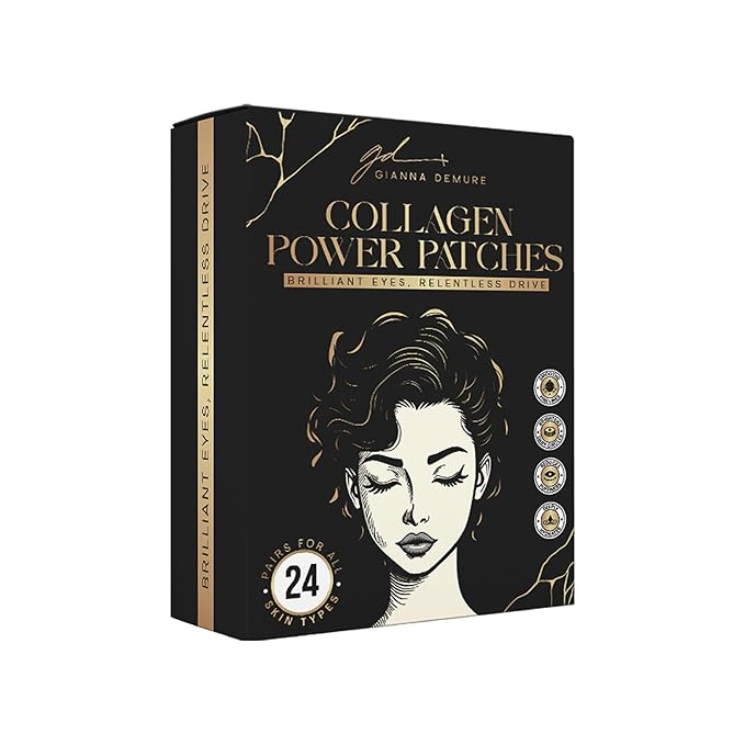 Under Eye Patches for Dark Circles and Puffiness โ 24 Collagen Pairs for Puffy Eyes, Wrinkles & Bags โ Gold Gel Eye Mask Vegan & Cruelty-Free