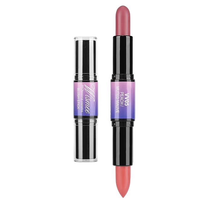 Dual-Ended Cream Blush Stick,Cream Blush Makeup Stick,Buildable Blush