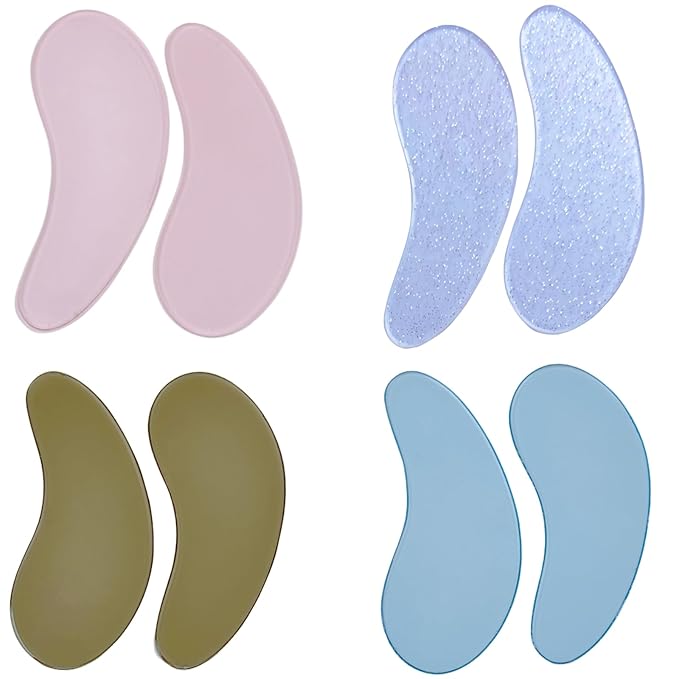 Silicone Eye Patch Reusable Under Eye Patches Sticky Under Eye Cover Shield Eyelash Extension Mask 8 Pair Lower Lash Isolation Pad For Sensitive Skin Relaxing Lash Perm Tint Pads (Mix Rainbow Color)