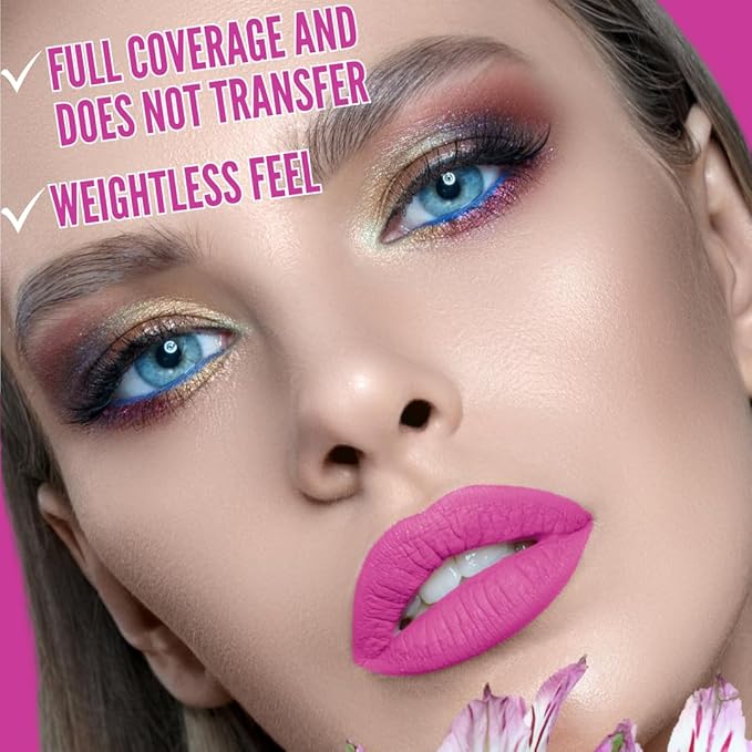 Mynena Pink Long-Lasting Matte Liquid Lipstick | Intense Color, Smudge-Proof & Waterproof | Comfortable, Hydrating Shea Butter | Vegan & Cruelty-Free | Rosa
