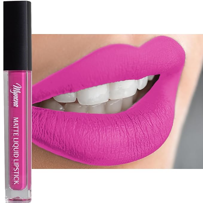 Mynena Pink Long-Lasting Matte Liquid Lipstick | Intense Color, Smudge-Proof & Waterproof | Comfortable, Hydrating Shea Butter | Vegan & Cruelty-Free | Rosa