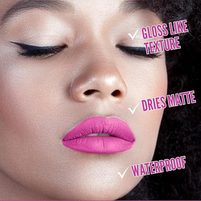 Mynena Pink Long-Lasting Matte Liquid Lipstick | Intense Color, Smudge-Proof & Waterproof | Comfortable, Hydrating Shea Butter | Vegan & Cruelty-Free | Rosa