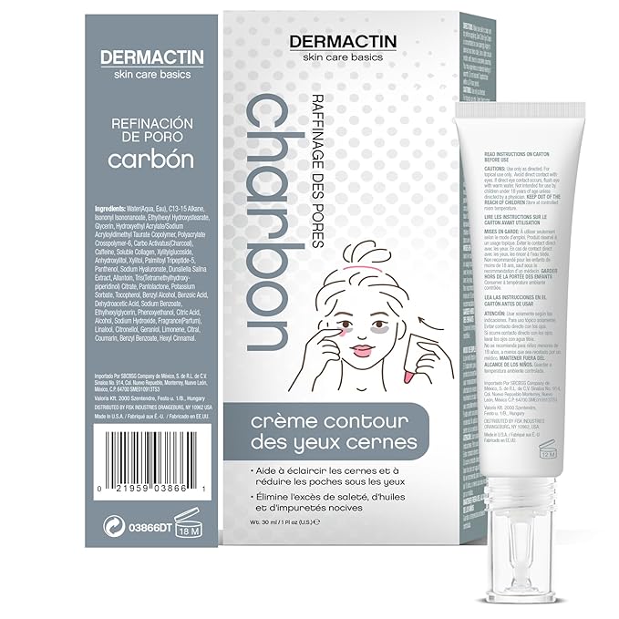Skin Care Basics Pore Refining Charcoal Dark Circle Eye Cream 2 oz. - Eye Cream for Dark Circles, Eye Puffiness - Dark Circles Under Eye Treatment