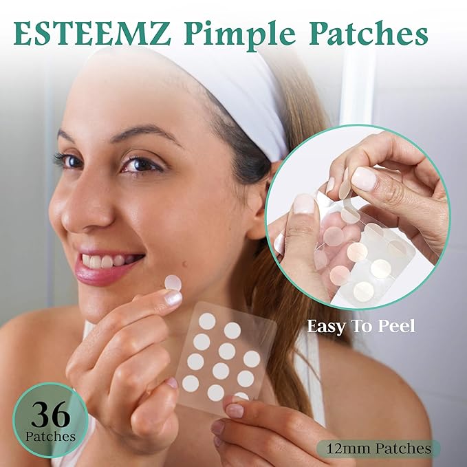 Advanced Invisible Pimple Patches For Face (36 Pack) - Hydrocolloid Patch with Tea Tree Oil - Vegan Friendly Hydrocolloid Acne Patches For Face and Skin - Pimple Patch Stickers - Acne Patch (12mm)