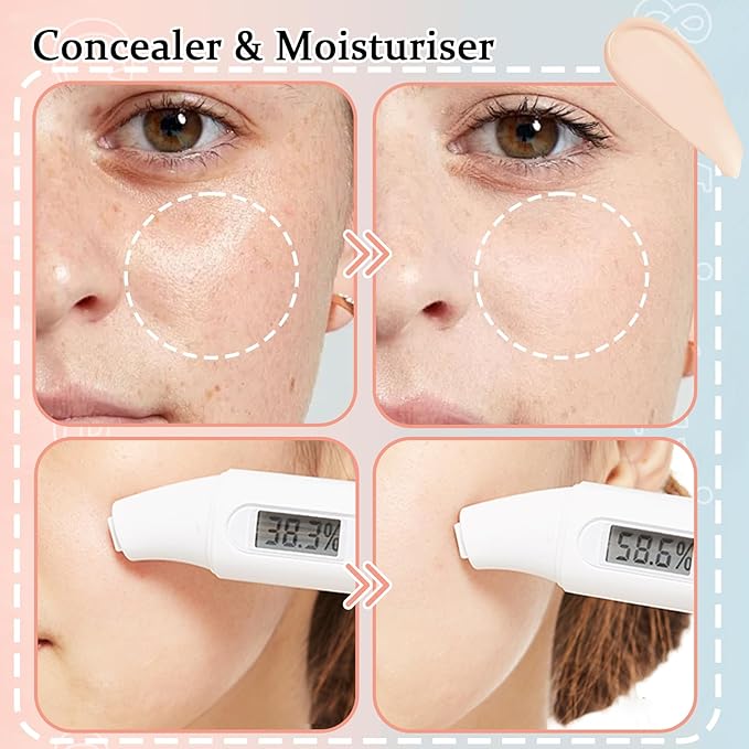 Full Coverage Concealer Foundation,Oil Control Long Lasting Lightweight Set(2 Pack)