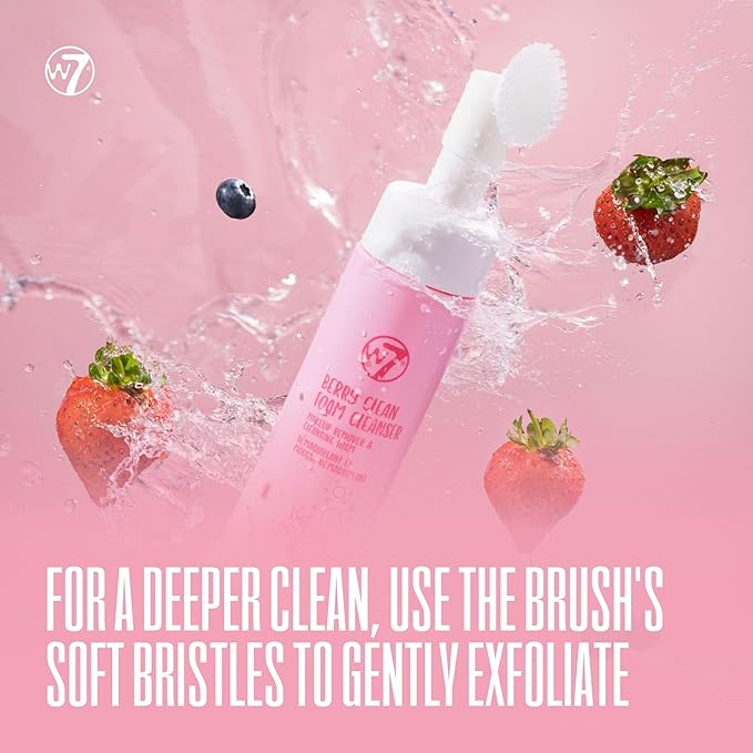 W7 Berry Clean Cleansing Balm & Hydrating Foam Cleanser Set – Gently Removes Makeup, Dirt & Impurities – Infused with Fruit Extracts & Vitamin E to Help Nourish, Soothe, and Protect the Skin