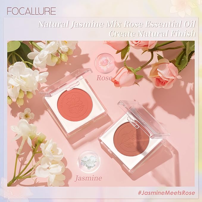 FOCALLURE Powder Palette Blush, Matte Mineral Blush Powder, Blendable, #601