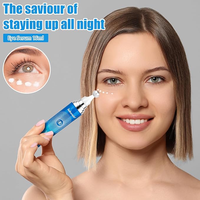 5% Caffeine Eye Serum with 360ยฐ Massage Rollerball Topper,Caffeine Cream for Dark Circles,Wrinkles,Puffiness and Fine Lines,Under Eye Roller Cream Treatment for Women and Men