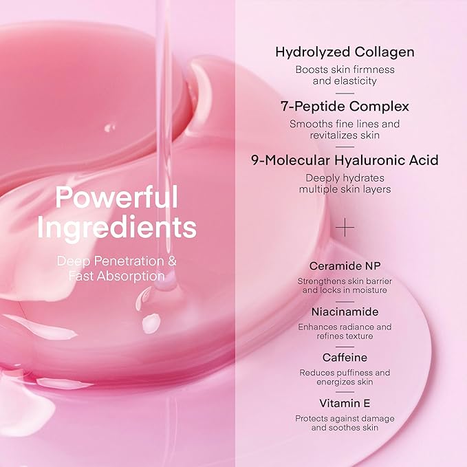 TEREZ & HONOR Peptide Collagen Under Eye Patches & Collagen Night Wrapping Peel-Off Mask