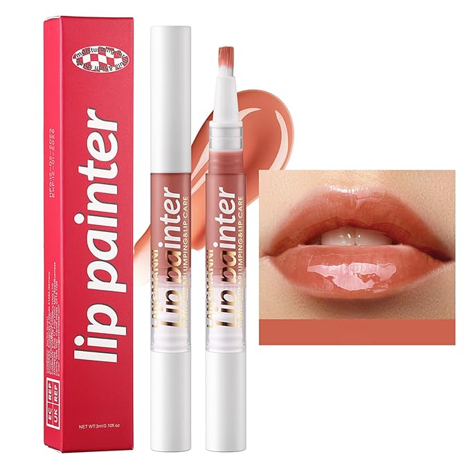 Peach Pink Lip Gloss Lip Plumper Gloss Glitter Lip