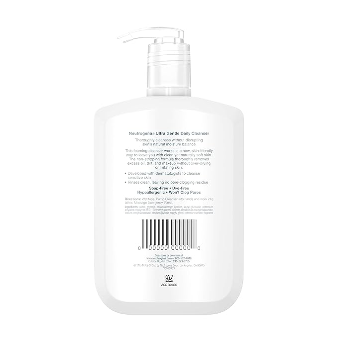 Neutrogena Ultra Gentle Daily Cleanser, 12 Ounce (Pack of 2)