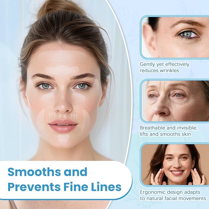 Anti-Wrinkle Patches – 208 PCS Facial Wrinkle Patches, Face Tape for Wrinkles Overnight, Forehead Wrinkle Remover to Smooth Face, Fine Lines, Mouth, Frown Lines, Eyes, Smile Lines for Women