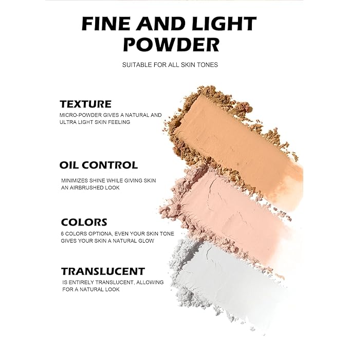 Loose Face Powder Setting Powder Makeup 0. (V01)With Powder Puff 67oz