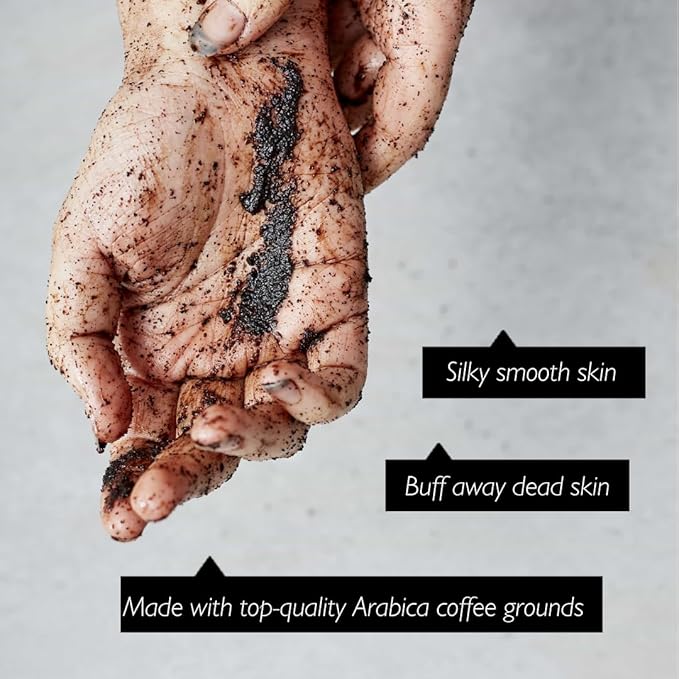 UpCircle Exfoliating Coffee Body Scrub with Lemongrass 7.4oz - Sea Salt, Shea Butter + Coconut Oil - Natural, Vegan Exfoliator For Soft, Smooth Skin