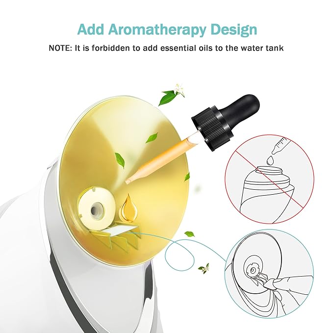 EZBASICS Facial Steamer Ionic Face Steamer for Home Facial, Warm Mist Humidifier Atomizer for Face Sauna Spa Sinuses Moisturizing, Unclogs Pores, 1 Pack + 5 Stainless Steel Skin Kit Golden Yellow