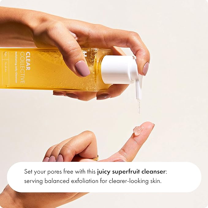 Hero Cosmetics Clear Collective Exfoliating Jelly Cleanser - Gentle Daily Foam Facial Cleanser, Removes Oil and Dead Skin, Fragrance and Paraben Free (5.07 fl oz)