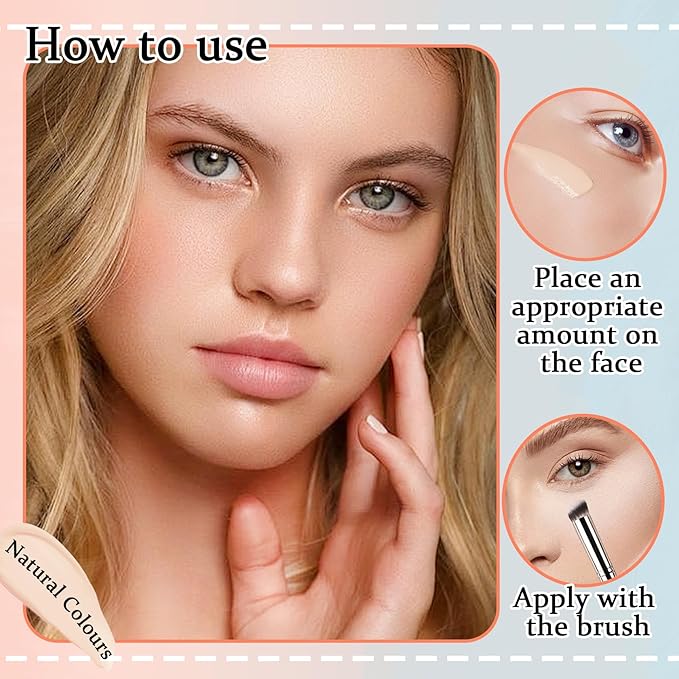 Full Coverage Concealer Foundation,Oil Control Long Lasting Lightweight Set(2 Pack)