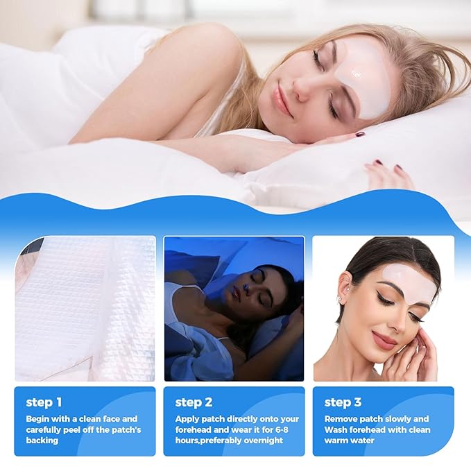 Collagen Forehead Wrinkle Patches Overnight 7pcs, Anti-Wrinkle Facial Patches for Face and Forehead Fine Lines & Frown Lines for Youthful, Firmer, and Smoother Appearance