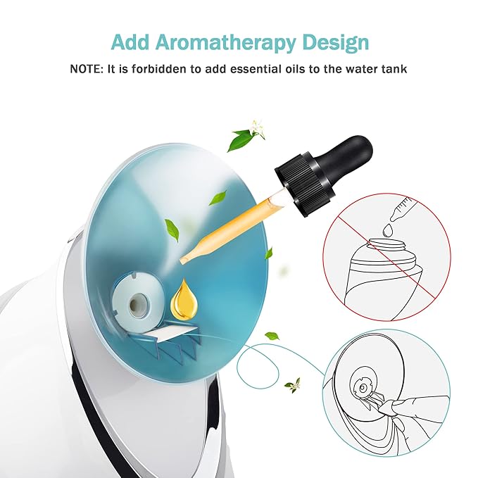 EZBASICS Facial Steamer Ionic Face Steamer for Home Facial, Warm Mist Humidifier Atomizer for Face Sauna Spa Sinuses Moisturizing, Unclogs Pores, 1 Pack + 5 Stainless Steel Skin Kit Blue