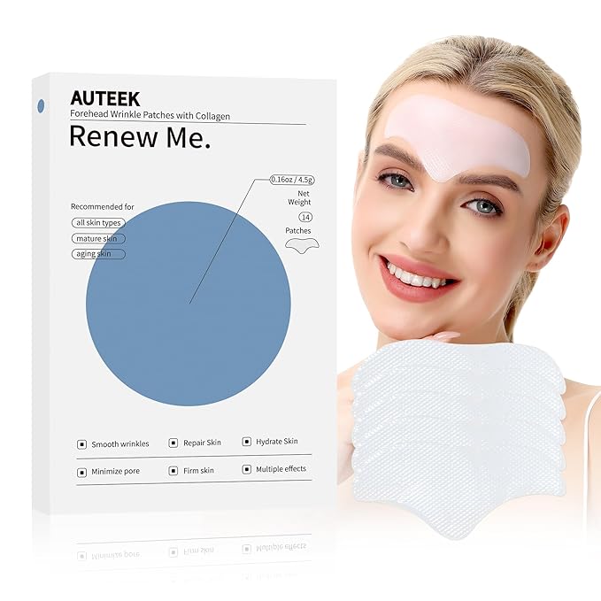 Forehead Wrinkle Patches Overnight 14pcs with Collagen & Vitamin E, Anti Wrinkle Patches for Forehead Filler & Deep Line Treatment, jelly forehead patches for Gentle Skin Care Solution