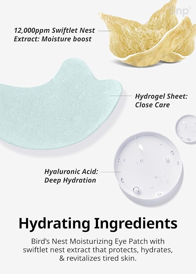 SNP [K Beauty Bird's Nest Aqua Eye Patch & Variety Ampoule Sheet Mask Set