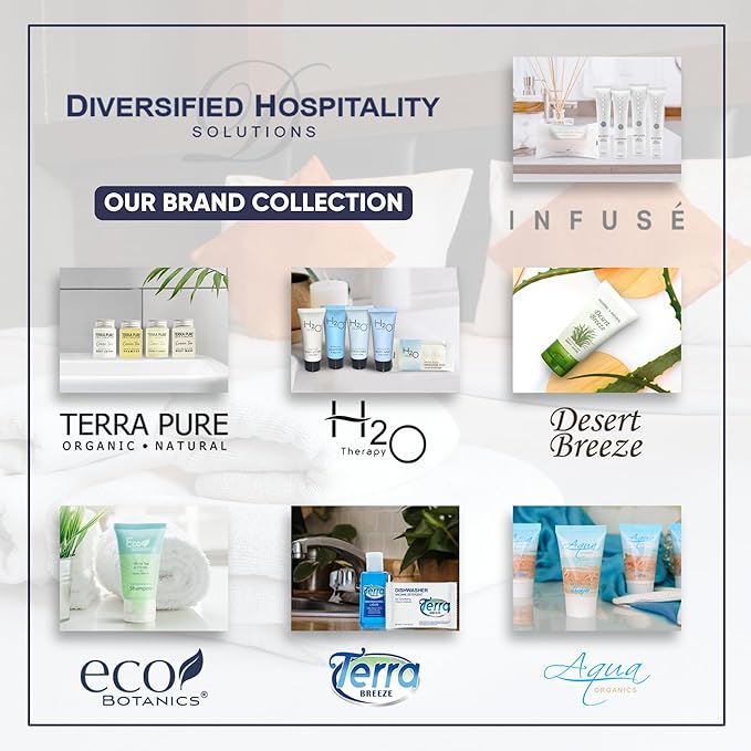 Terra Pure Wild Citrus Toiletries Set | 1-Shoppe Amenities Kit | 1oz Shampoo, Conditioner, Body Wash, Lotion, 1oz Bar Soap | 75 Pieces