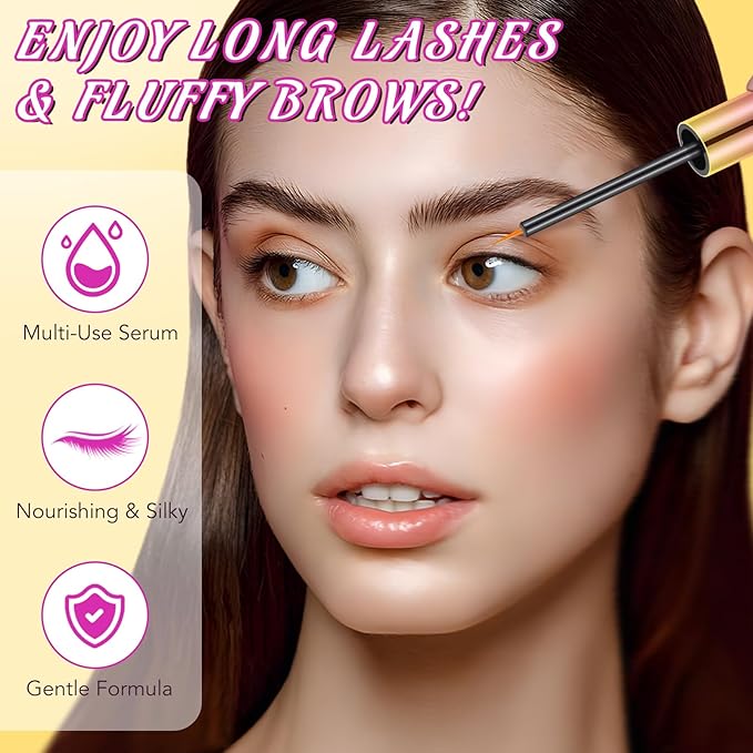 Eyelash Growth Serum - 2 Packs Eyelash Serum to Grow Lashes, Lash Serum for Eyelash Growth to Boost Thicker, Fuller, and Longer Lashes, Eye Lash Serum Growth for Women
