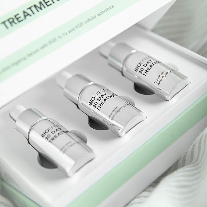 BIOEFFECT 30 Day Anti-Aging Treatment for Face and Neck With 3 Plant Based EGF Growth Factors & Hyaluronic Acid, Hydrating, Wrinkle-Fighting Firming Facial Serum