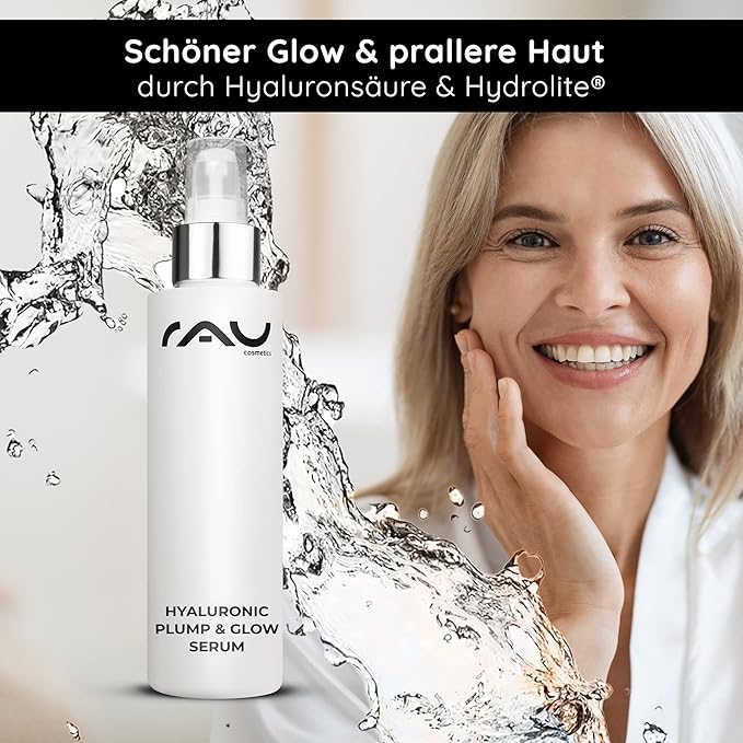 RAU Hyaluronic Plump & Glow Serum (3.38 Fl oz.) - Glow booster & moisturizer - for dry, mature and irritated skin - soothing serum - hydrating concentrate