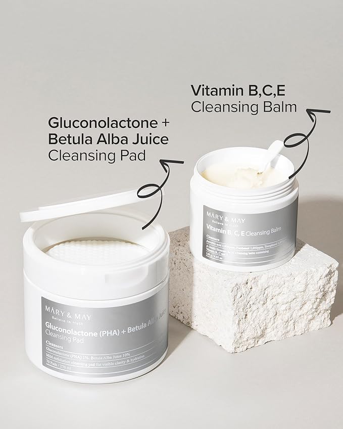 Mary&May Vitamin B, C, E Cleansing Balm - Oil Balm Gentle Makeup Remover and Skin Purifier for Glowing, Clear Skin - Hypoallergenic and Cruelty-Free, EWG ingredients, 4.06oz.