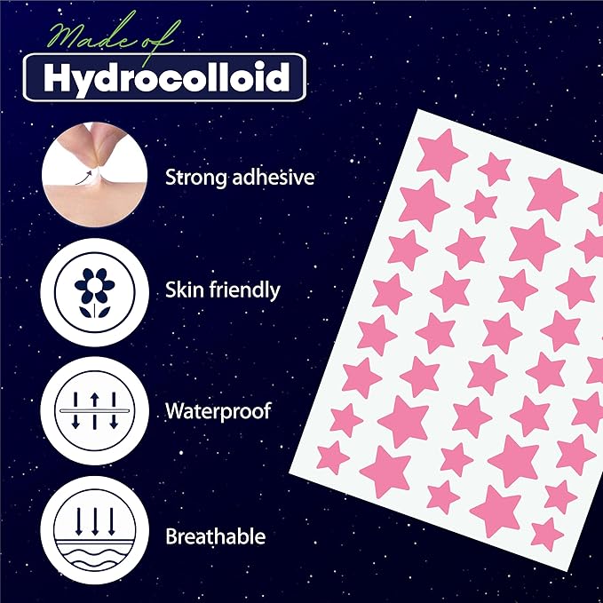 Star Pimple Patches for Face โ Hydrocolloid Acne Patches for Quick Zit Relief And Blemishes, Invisible Spot Stickers That Stay All Night, Gentle for All Skin Types, Oil-Free (40 Count)