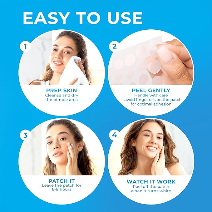 PatchRx Pimple Patches for Face (500 Patches), Hydrocolloid Acne Patches with Tea Tree Oil, Pimple Patch Pimple Stickers - Hydrocolloid Patch Acne Dots - Acne Pimple Patches For Face - Zit Patches