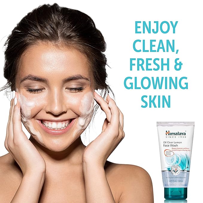 Himalaya Oil Control Lemon Face Wash for Toning, Cleansing and Removing Excess Oil, 5.07 oz