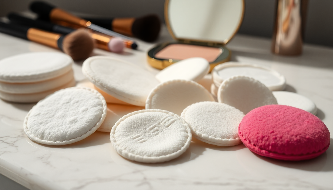 Reusable makeup pads for gentle skin care.